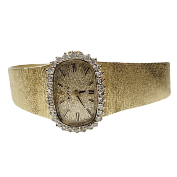 Rolex Vintage 14k Gold Diamond Watch - Picture 3 of 6